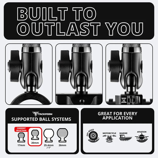 AR20-3FAM | DURALOCK™ 20 SERIES | CARBON FIBER ARM | DUAL 20MM ANTI-THEFT SOCKETS - Image 4