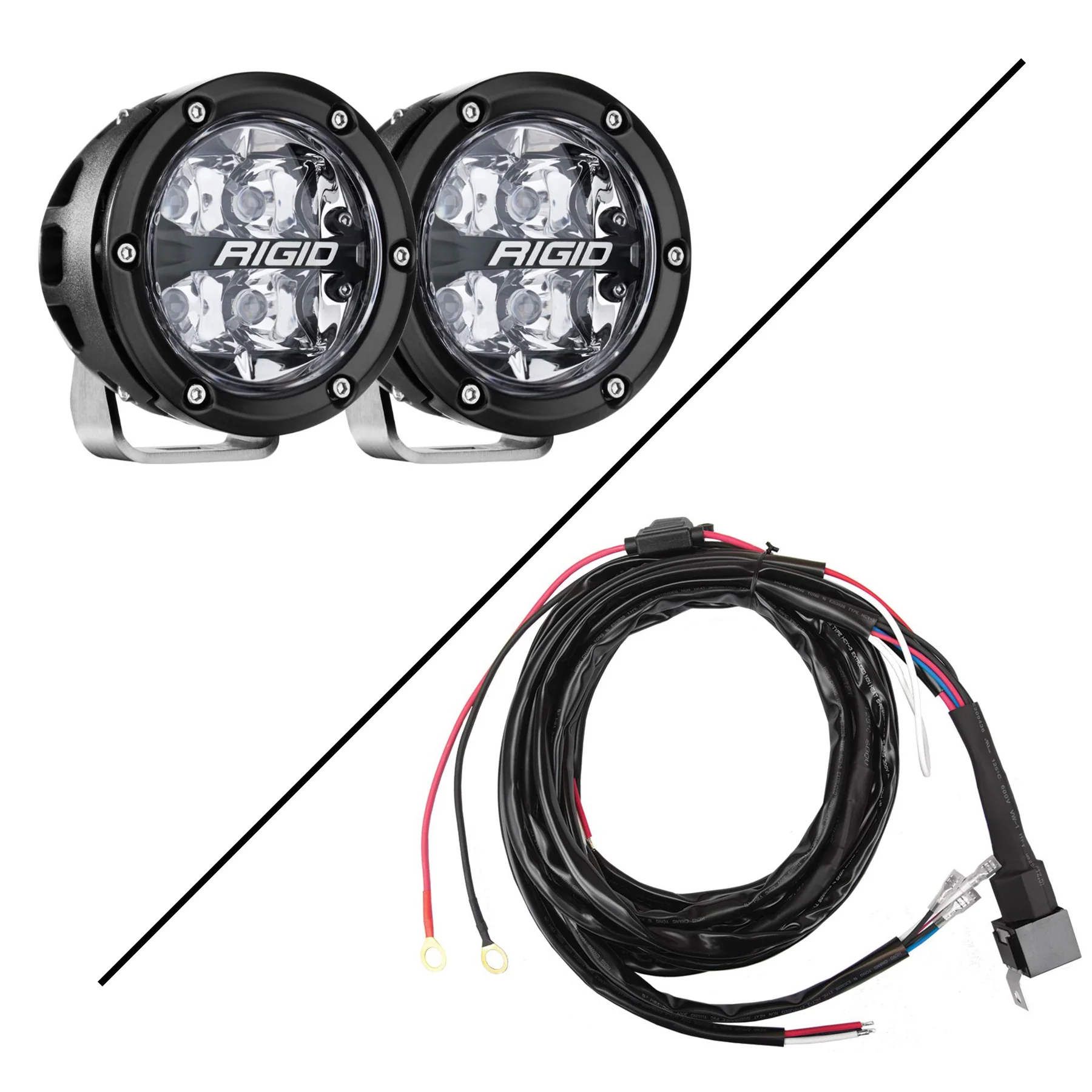 RIGID 360-Series RGBW 4 Inch Spot Optic w/ RGBW Backlight Pods & Wire Harness