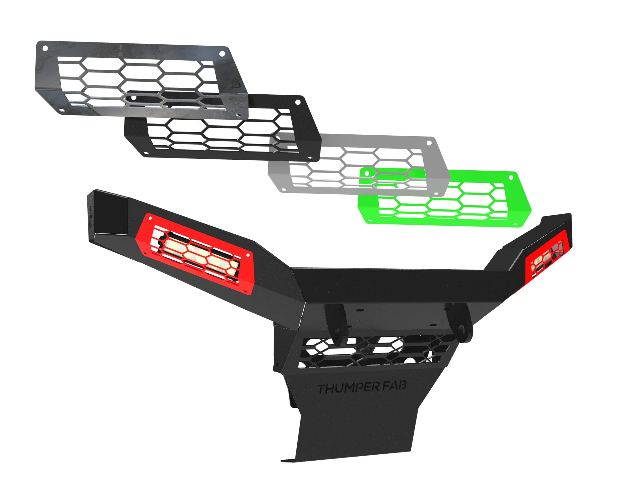 TF010504.E | 25+ Polaris Ranger XP 1000 Front Winch Bumper - LOWER BUMPER LIGHT COVER KIT - Image 4